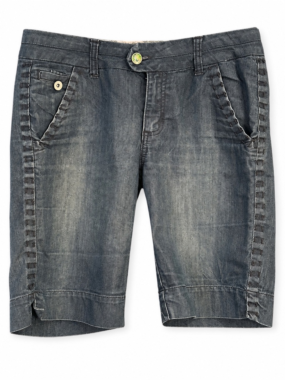 Denim Bermuda Shorts Cotton blend Vacation Relaxed Boho Euro Everyday Essentials